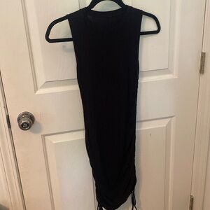 Black tight ruched dress